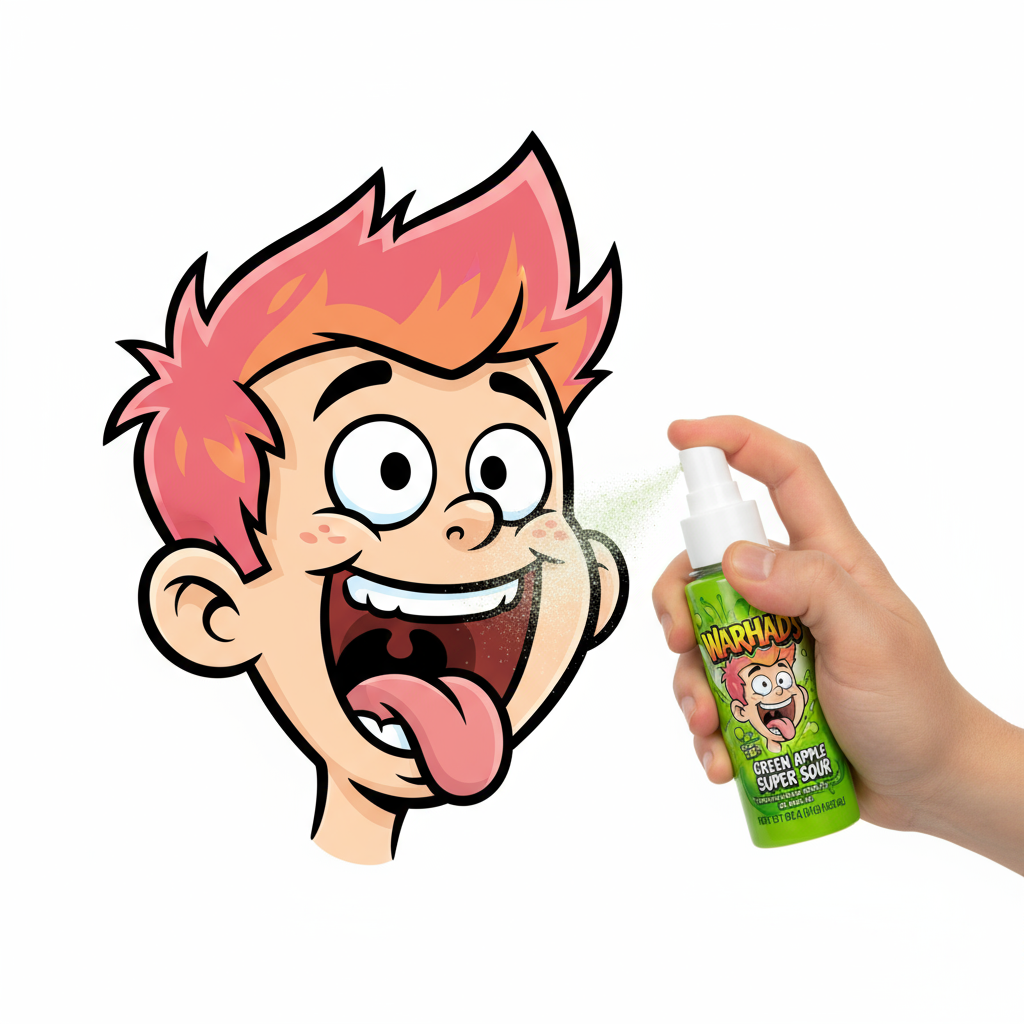 🍏 WARHEADS SUPER SOUR SPRAY – MELA VERDE ESPLOSIVA (USA)