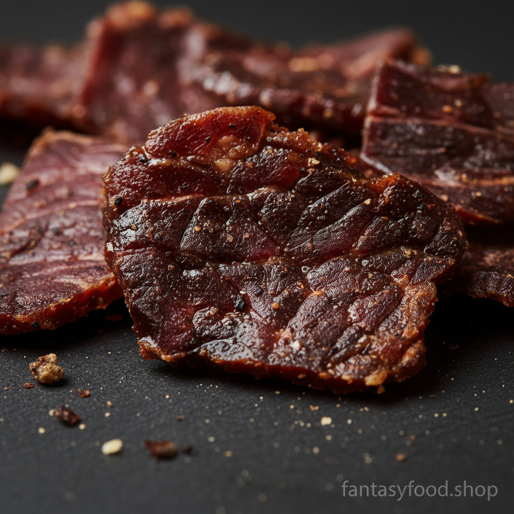Dettaglio fibre e affumicatura Beef Jerky Original