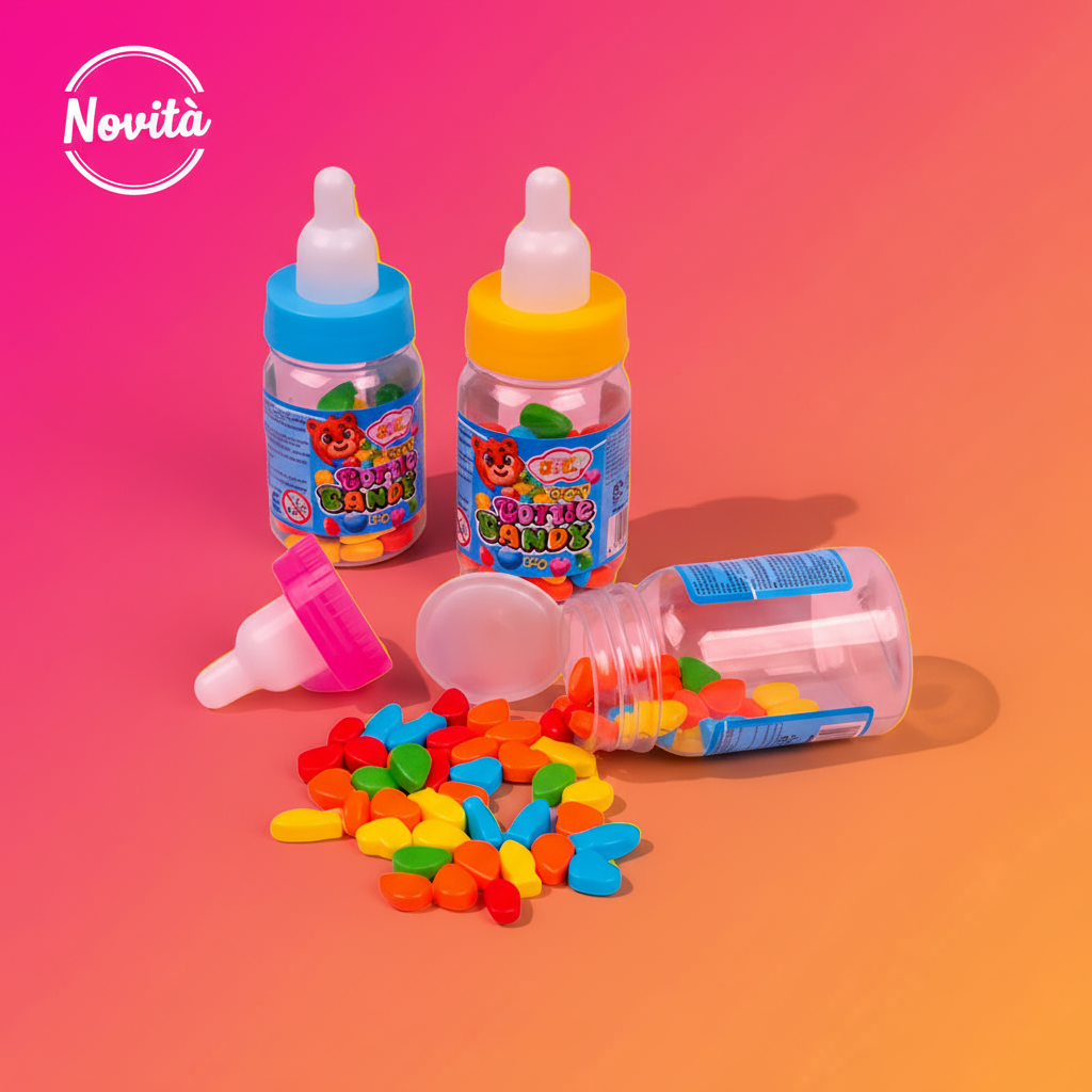 fantasy food nano bottiglia collezionabile piena di confettini fruttati