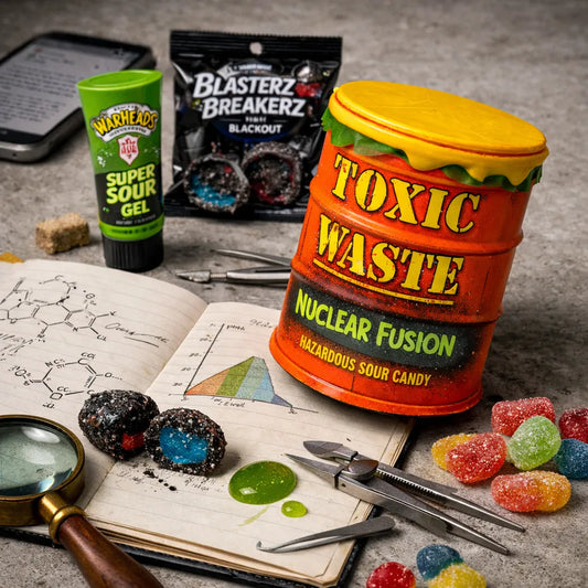 Toxic Waste Nuclear Fusion e Warheads Gel: analisi dell'ingegneria sensoriale e trend dolciario 2026 tra USA e Asia.