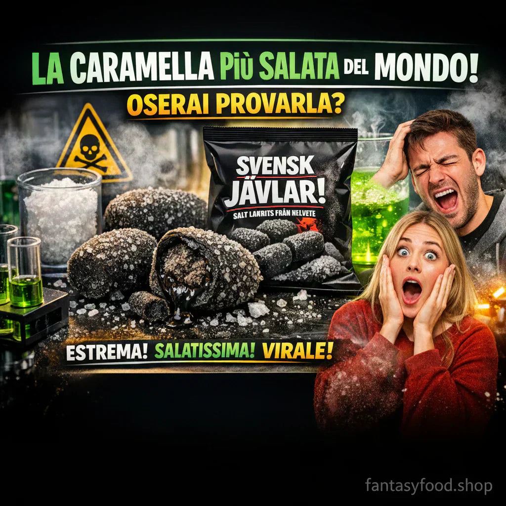 Caramella più salata Svensk Javlar con liquirizia salmiakki in laboratorio Candy Lab 2026