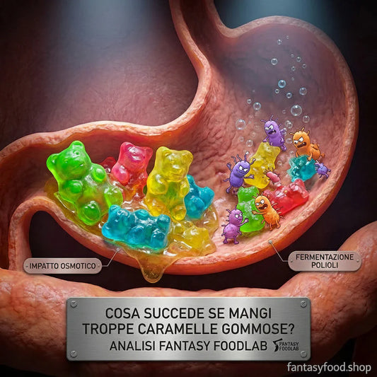analisi-biochimica-stomaco-troppe-caramelle-gommose-impatto-osmotico-fantasy-foodlab