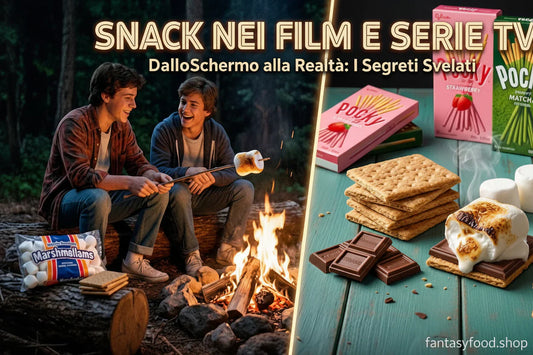 Snack film e serie TV: marshmallow su falò, S'mores, Pocky e Ramune. Guida Fantasy Food Shop dallo schermo alla realtà 2026.