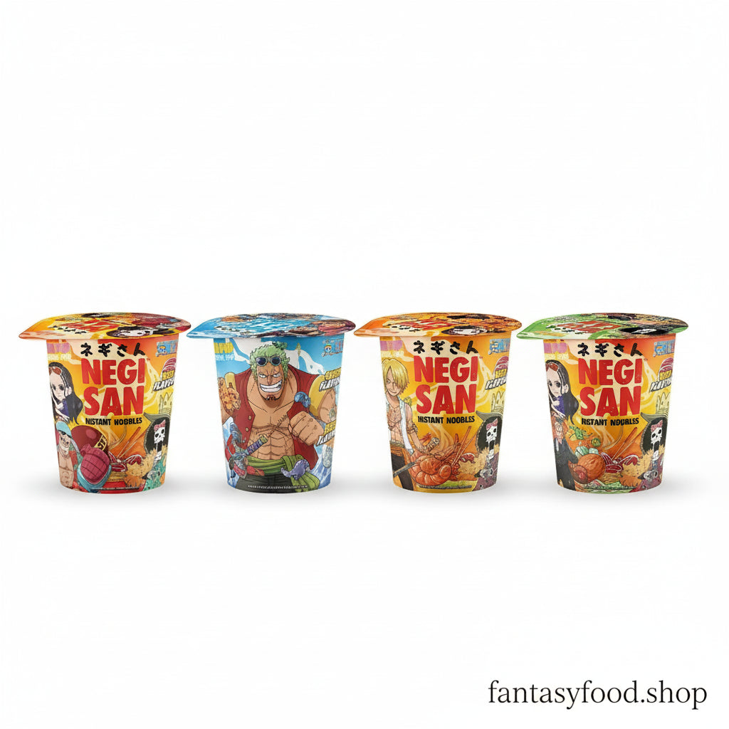 Collezione Negisan Cup Noodle One Piece con personaggi della ciurma di Cappello di Paglia