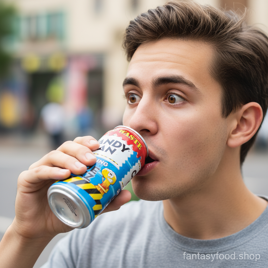 Persona che beve con espressione di sorpresa