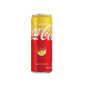 Lattina di Coca-Cola Lemon 330ml in primo piano con sfondo trasparente 
