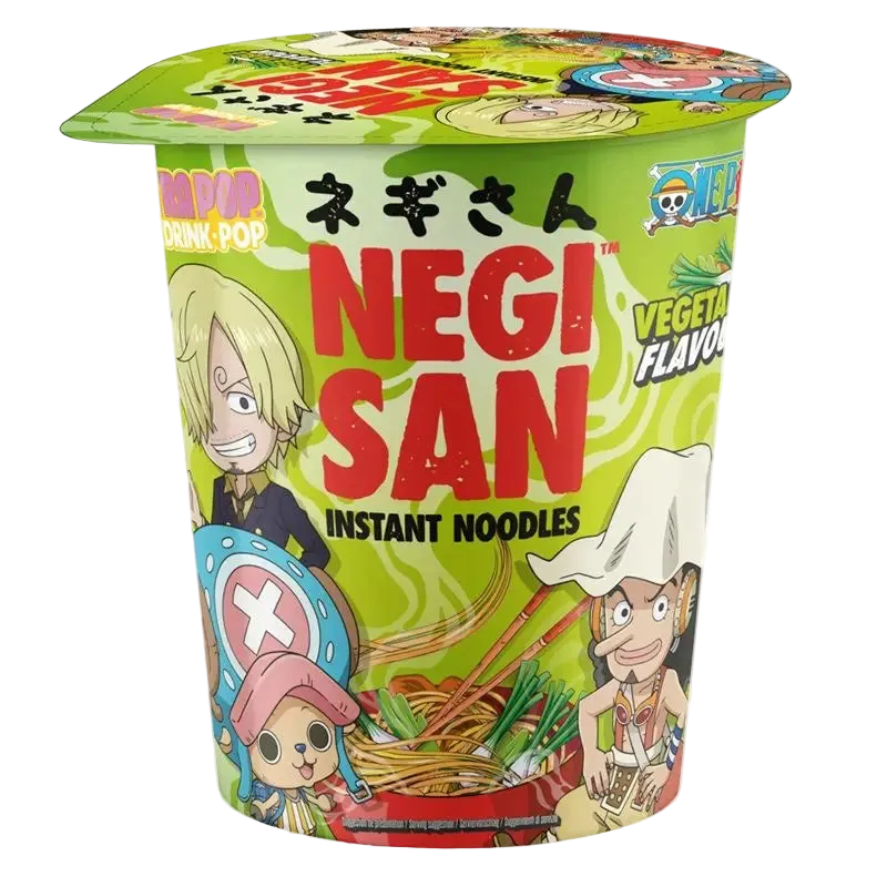 NEGI SUN CUP NOODLE ALLE VERDURE 65g ONE PIECE SANJI_TONY TONY CHOPPER USOPP EAN 3770030630894