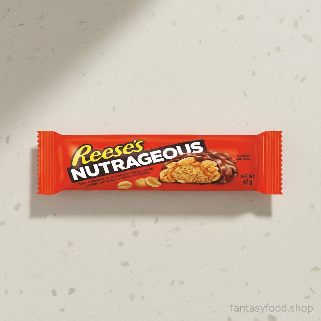 Barretta Reese’s Nutrageous con copertura al gusto di cioccolato e arachidi intere