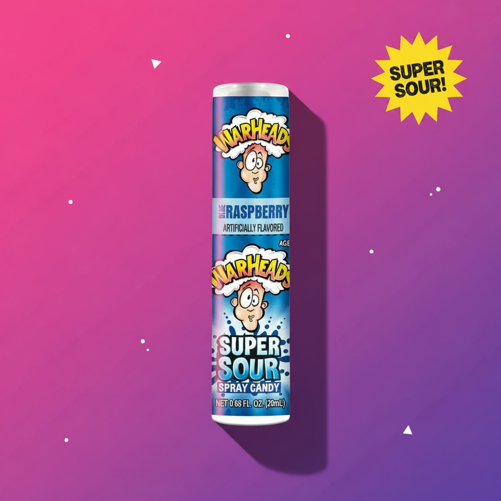 💙 WARHEADS SUPER SOUR SPRAY – LAMPONE BLU (USA)