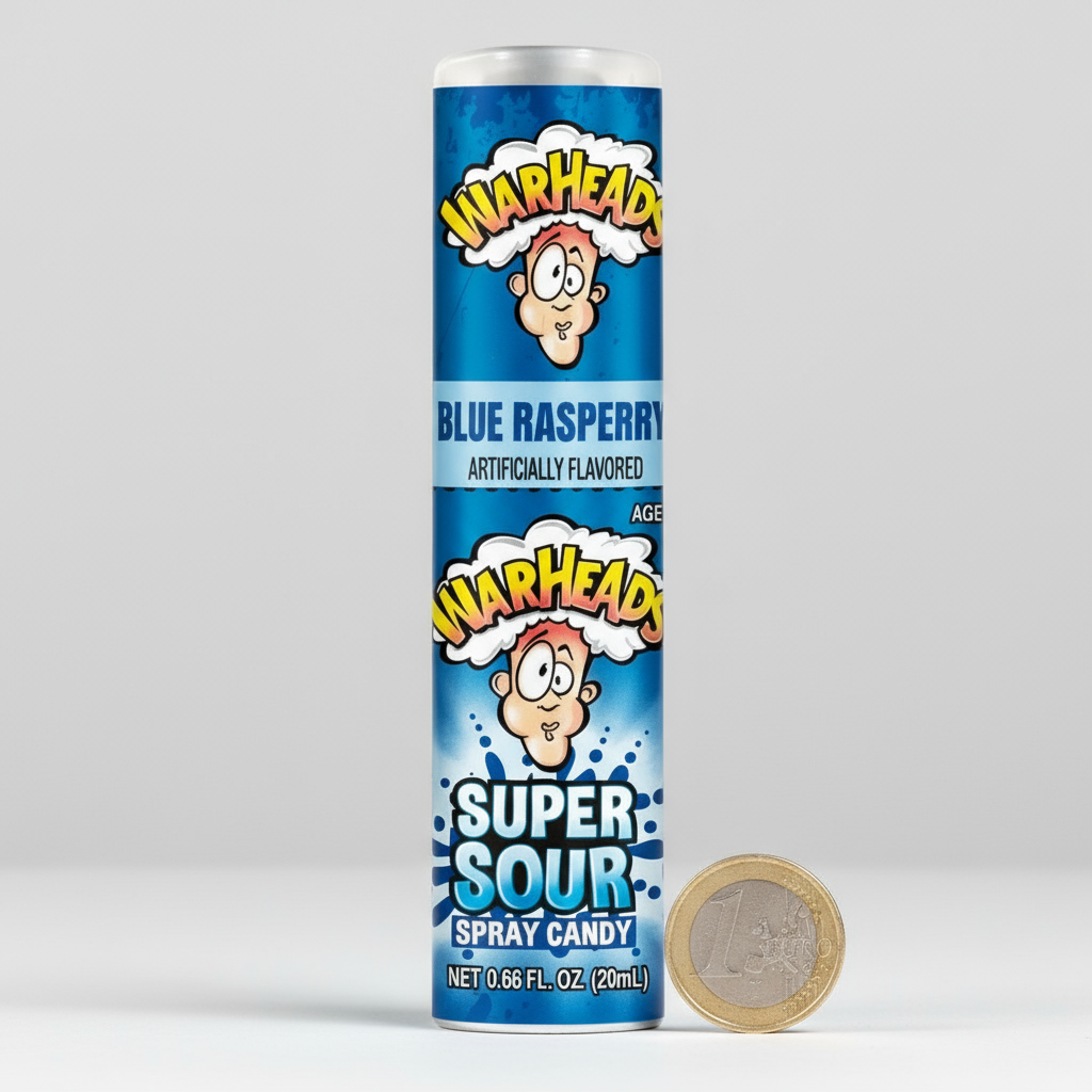 💙 WARHEADS SUPER SOUR SPRAY – LAMPONE BLU (USA)