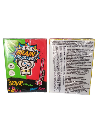 🍏🍓 BRAIN BLASTERZ BRAIN BITZ SOUR CANDY – MELA VERDE & FRAGOLA  💣