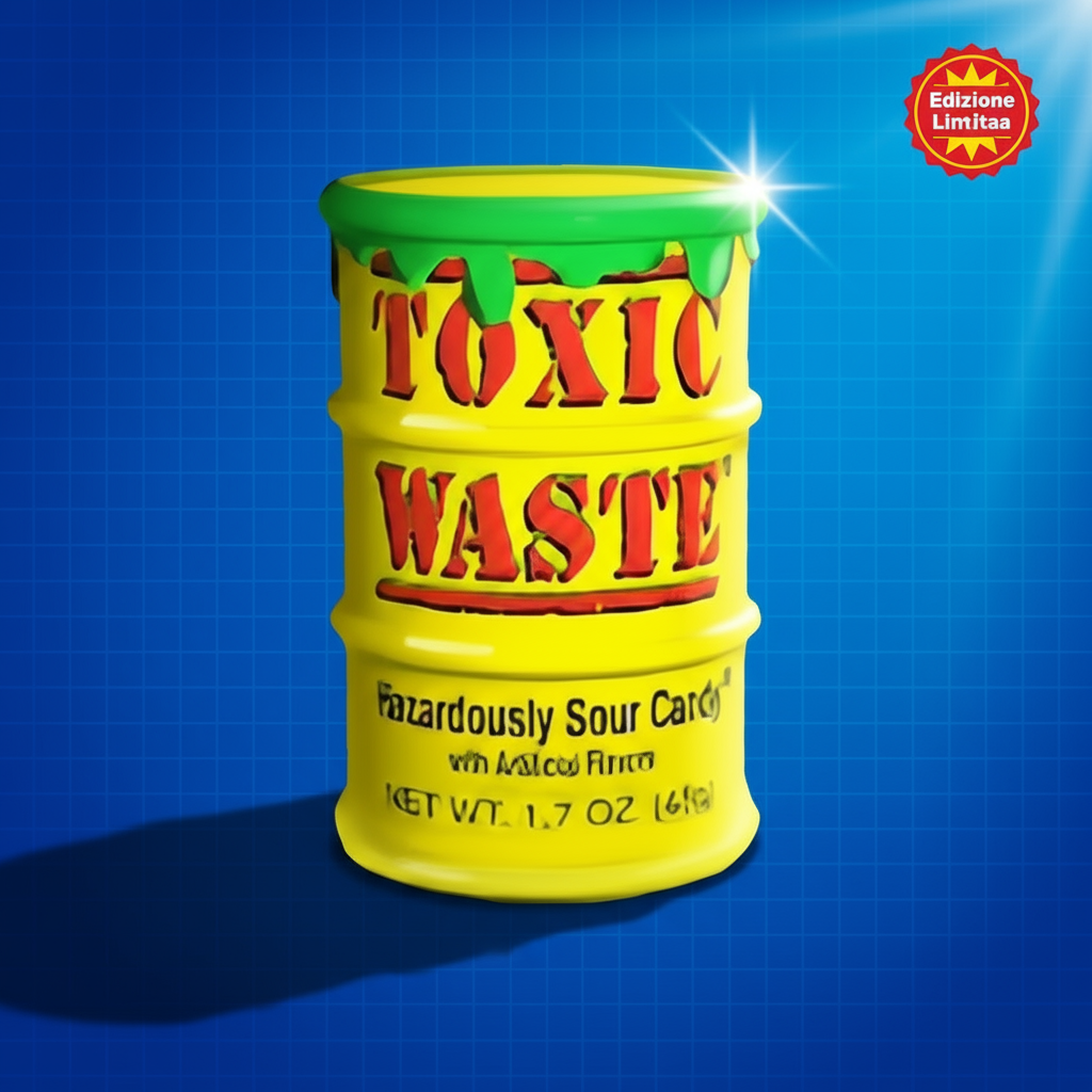 ☣️  TOXIC WASTE YELLOW EXTREME SOUR CANDY IL CLASSICO ACIDO (USA) 💛