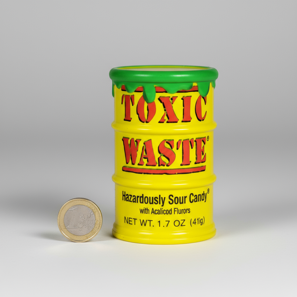 ☣️  TOXIC WASTE YELLOW EXTREME SOUR CANDY IL CLASSICO ACIDO (USA) 💛