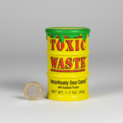 ☣️  TOXIC WASTE YELLOW EXTREME SOUR CANDY IL CLASSICO ACIDO (USA) 💛