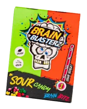 🍏🍓 BRAIN BLASTERZ BRAIN BITZ SOUR CANDY – MELA VERDE & FRAGOLA  💣