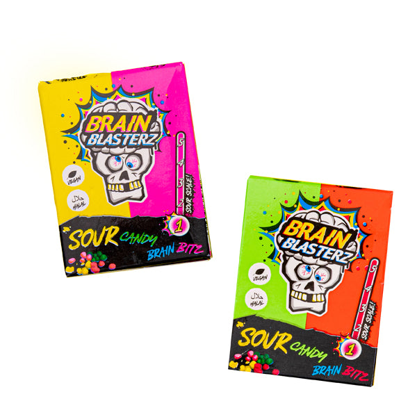 🍏🍓 BRAIN BLASTERZ BRAIN BITZ SOUR CANDY – MELA VERDE & FRAGOLA  💣