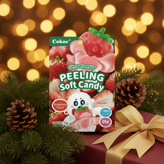 🍓COKOC STRAWBERRY: Caramelle che si sbucciano alla fragola (75G) [Halal]