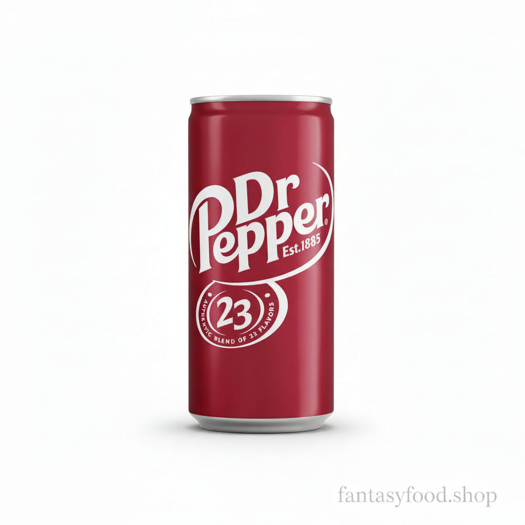 Dr Pepper Classica lattina da 330ml originale americana su sfondo bianco.