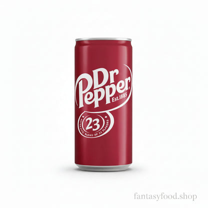 Dr Pepper Classica lattina da 330ml originale americana su sfondo bianco.