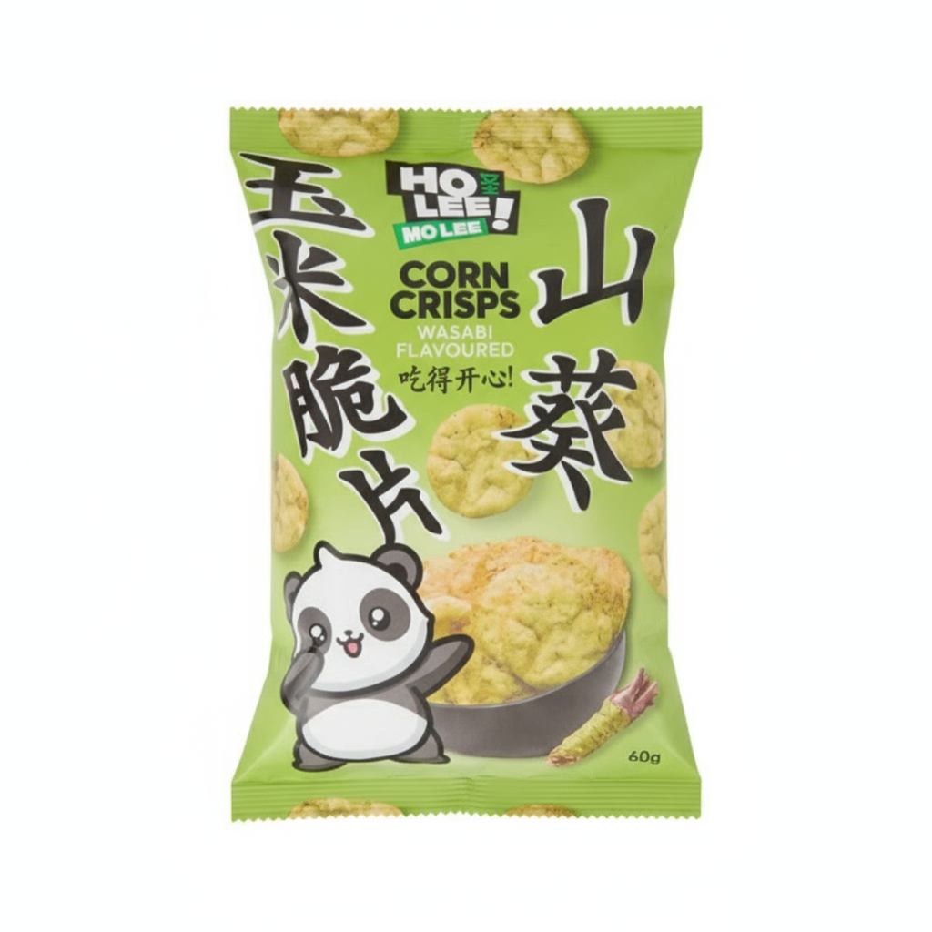 LEE MO LEE   CORN CRISPS WASABI 🌽🔥 SNACK DI MAIS (60G) [TH]