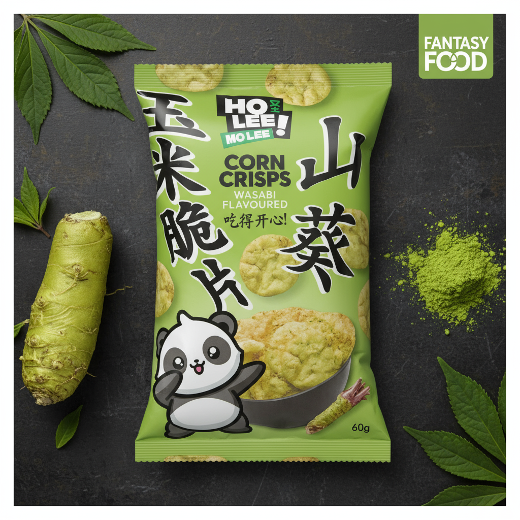 LEE MO LEE   CORN CRISPS WASABI 🌽🔥 SNACK DI MAIS (60G) [TH]