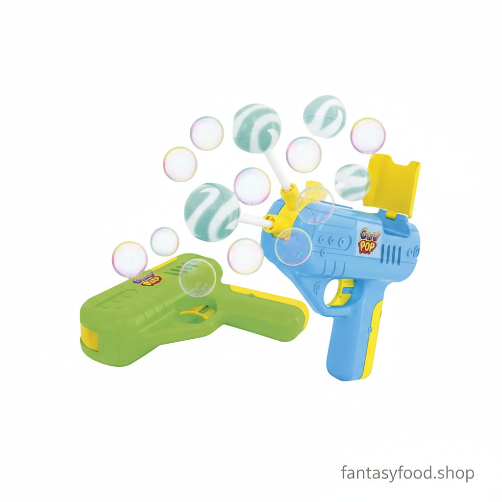 Johny Bee Gun Pop Trigger 10g, pistola giocattolo con lecca-lecca alla frutta EAN 5904310231107, prodotto frontale.