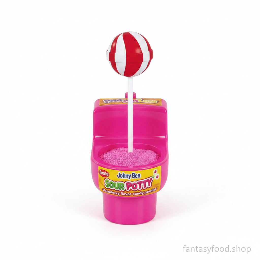 Gadget candy Johny Bee Sour Potty gusto fragola confezione rosa.