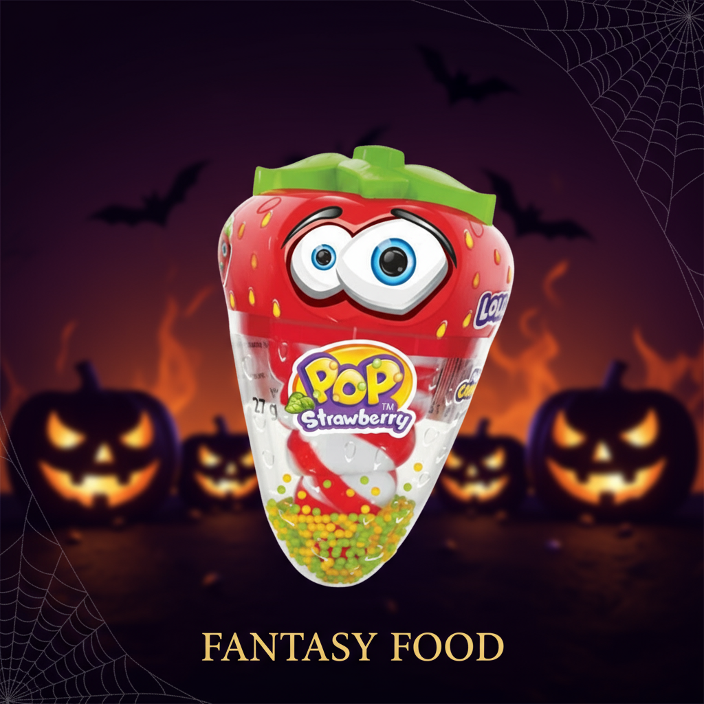 🍓 JOHNY BEE STRAWBERRY POP – 🇪🇺 LOLLIPOP CON MINI CANDIES (27G) 🍭