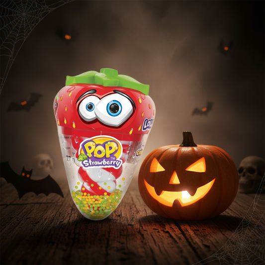 🍓 JOHNY BEE STRAWBERRY POP – 🇪🇺 LOLLIPOP CON MINI CANDIES (27G) 🍭