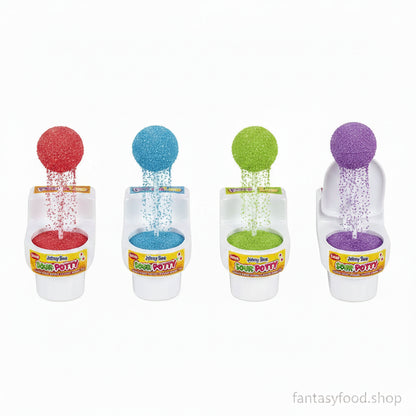 Bastoncino lecca-lecca intinto nella polvere frizzante acida estratto dal mini water.