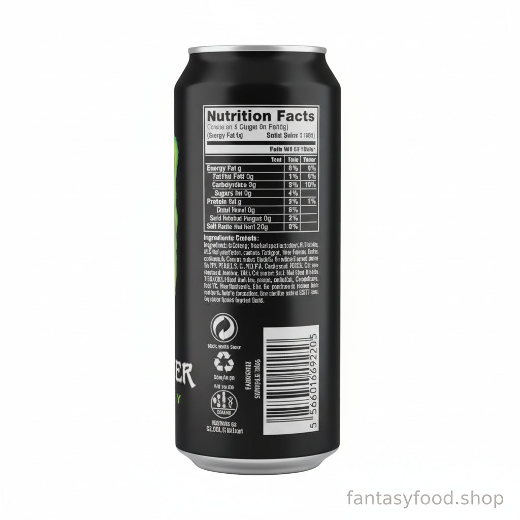 Etichetta nutrizionale e EAN Monster Energy Original