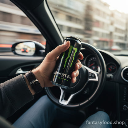 Persona che tiene in mano una Monster Energy Original