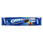 Confezione di biscotti OREO al doppio gusto Burro di Arachidi (Peanut Butter) e Cioccolato. L'immagine mostra i classici biscotti neri con la farcitura bicolore crema. Biscotti OREO in versione speciale internazionale, ideali per collezionisti e per gustare con il latte.
