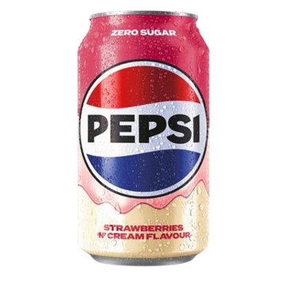 PEPSI STRAWBERRIES & CREAM FLAVOUR   FRAGOLA & PANNA (330 ML) 🇬🇧