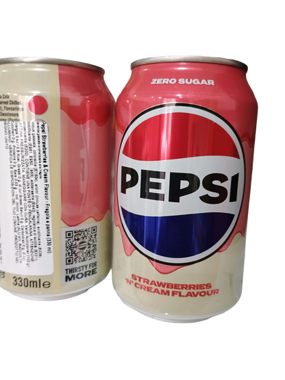 PEPSI STRAWBERRIES & CREAM FLAVOUR   FRAGOLA & PANNA (330 ML) 🇬🇧