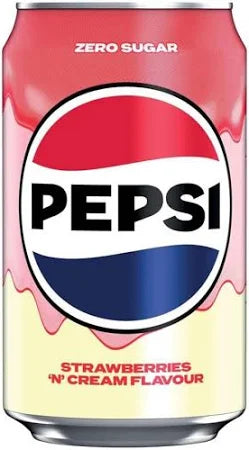 PEPSI STRAWBERRIES & CREAM FLAVOUR   FRAGOLA & PANNA (330 ML) 🇬🇧