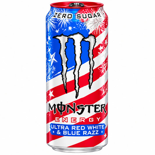 Monster Energy Ultra 443ml Red White & Blue Razz