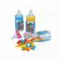 Caramelle gommose fruttate JOY GUM Toy Bottle Candy in una bottiglia di plastica con gadget giocattolo collezionabile. La confezione è colorata e mostra l'uso del giocattolo come dispenser. Snack divertente per bambini e idea regalo.