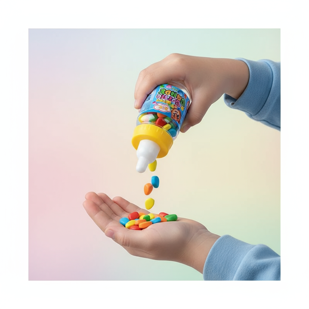 JOY GUM Toy Bottle Candy: Caramelle Fruttate con Gadget Collezionabile (25g)